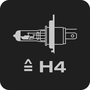 Compact LED replacement for conventional H4 high and low beam lamps