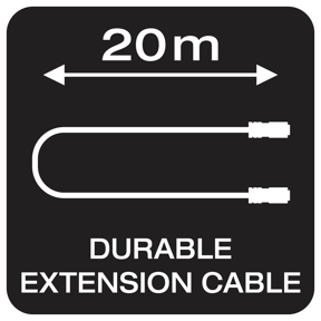 20 metrů dlouhý, odolný prodlužovací kabel