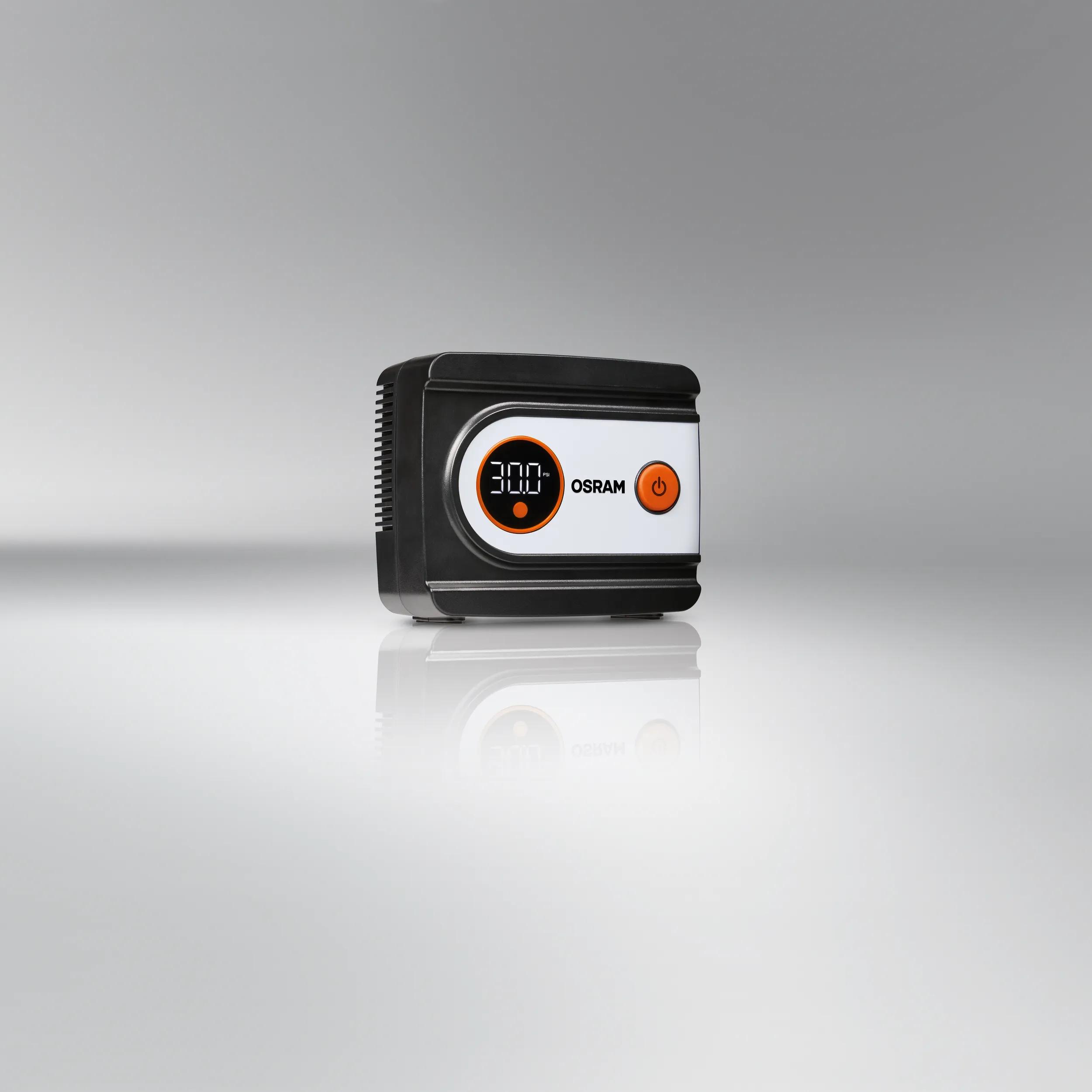 Gonfleur Numérique OSRAM TYREinflate 612 ESSENTIAL - Gonfle Un Pneu 13" En 4,5 Min - écran LCD - Tuyau 60 Cm - Adaptateur Vélo/ballon Inclus - 10