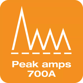 Up to 700A peak amps