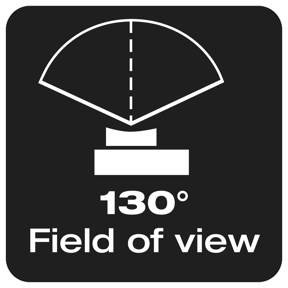 Campo de visión de 130°.