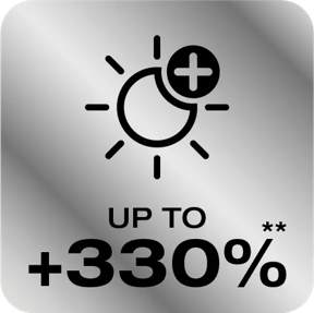 Up to 330% more brightness<sup>2)</sup> & 6000K