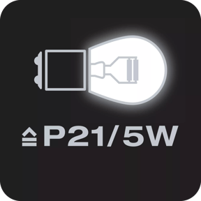 Replaces conventional P21/5W lamps