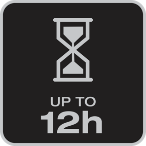 Batteritid upp till 12 timmar (framljus), 13 timmar (bakljus)