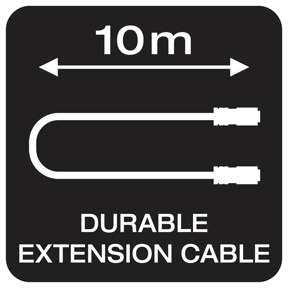 10 metrů dlouhý, odolný prodlužovací kabel