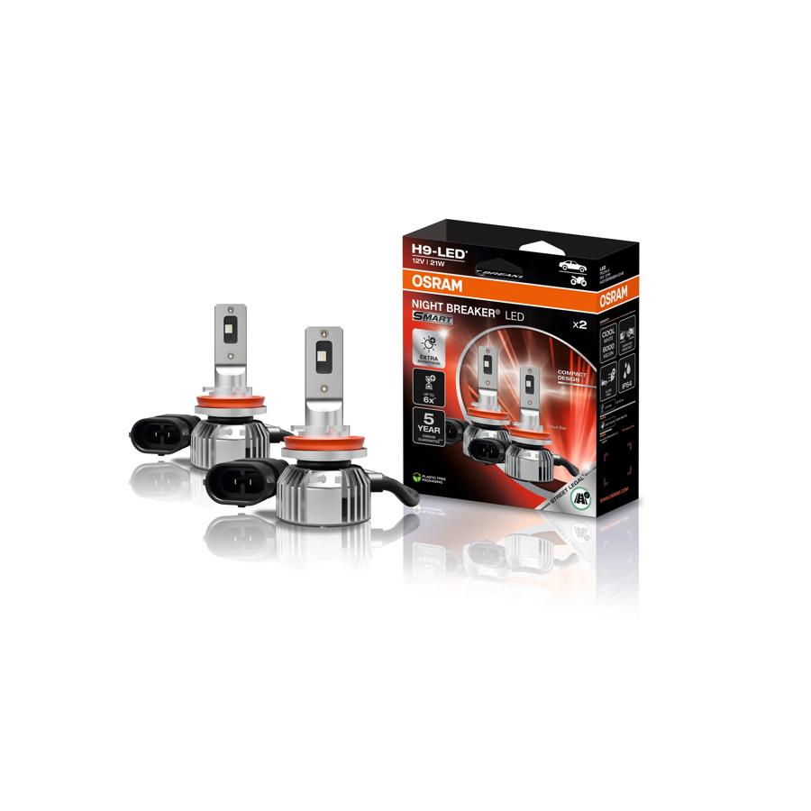 OSRAM NIGHT BREAKER LED SMART H9 – Fari LED 6000K Con Omologazione Stradale, Fino A 6 Volte Più Duraturi Dei Alogeni