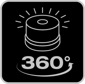 360&#176; rotating warning light