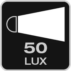 Luminosity up to 50 Lux