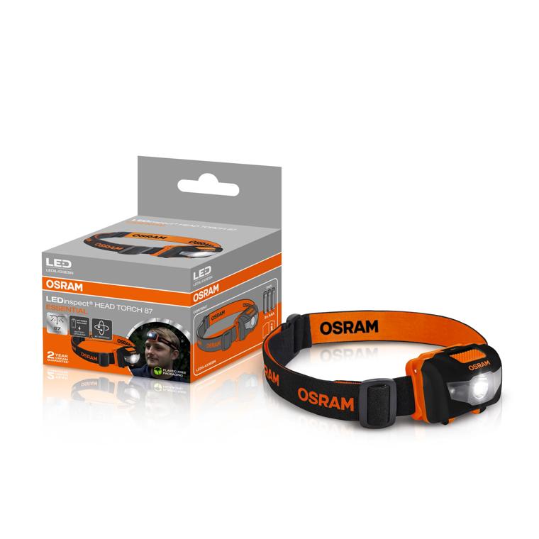 OSRAM HEAD TORCH 87 ESSENTIAL, 87lm, 4 modalità, fascia elastica