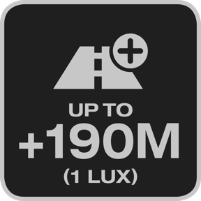 Lighting distance up to 190 meters