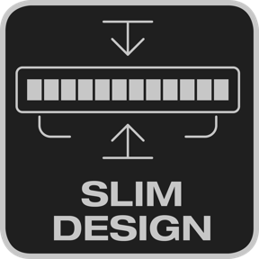 Design compacto da caixa