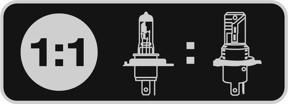 Sustitución LED muy compacta de las lámparas convencionales H4/H19 de luz de carretera y de cruce (2en1)