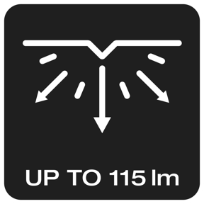 Bis zu 115 Lumen