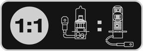 Ultra compact LED replacement for conventional H3 high and low beam lamps (2in1)
