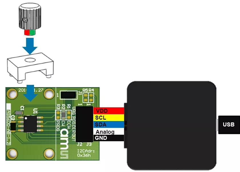 ams AS5600_SO_EVM_SN Evaluation kit