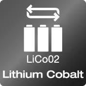 Lithium-ion Cobalt (LiCoO2) battery, with in-built safety features