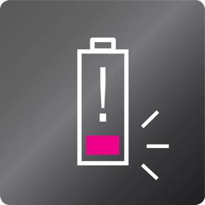 Batterietiefstandsalarm bei 10 V und Abschaltung bei 9,5 V