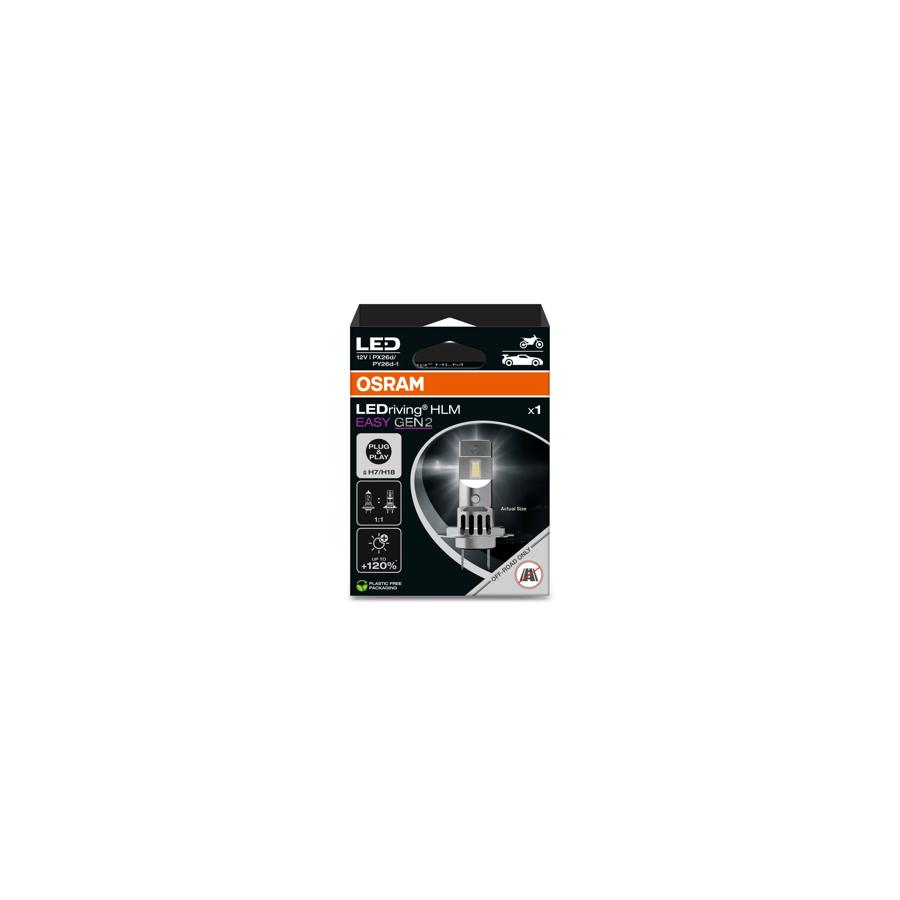 OSRAM LEDriving HL EASY H15, led-grootlicht en dimlicht, koud wit 6500 K, geen accessoires nodig, alleen offroad-gebruik, geen ECE, 2 lampen