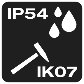 Protection class IP54 & IK07