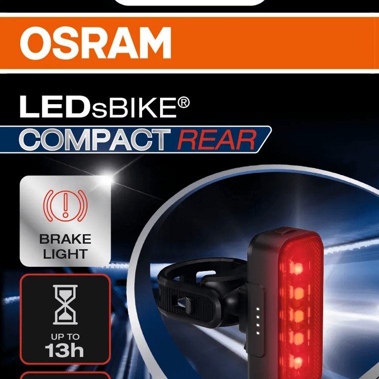OSRAM LEDsBIKE COMPACT REAR Rücklicht mit Bremslicht - StVZO, USB-C