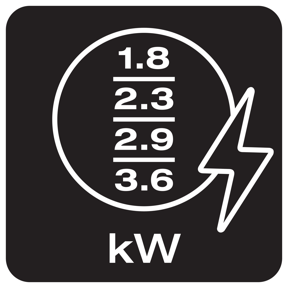 1,8/2,3/2,9/3,6 kWh