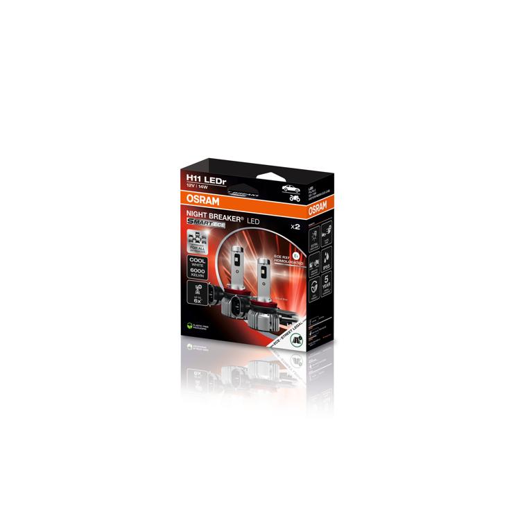 Kit Ampoules LED MTECH H11 Avec Technologie Osram - 80W, 6500K, Ventilateur - Pour Voiture