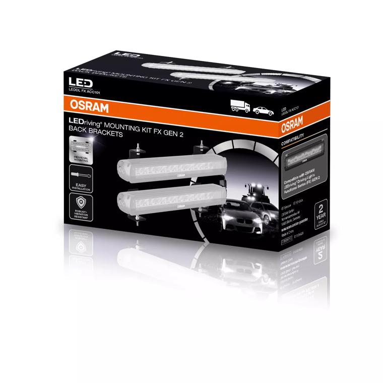 Support Phares Additionnels LED OSRAM LEDriving Kit Montage FX GEN 2 - Supports Pour Phares Additionnels, Installation Flexible Sans Outils LEDriving FX GEN2