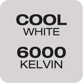 Temperatura de color blanco frío hasta 6000K