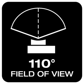 Wide-angle 110° field of vision