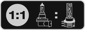 Ultra compact LED replacement for conventional H15 high and low beam lamps (2in1)