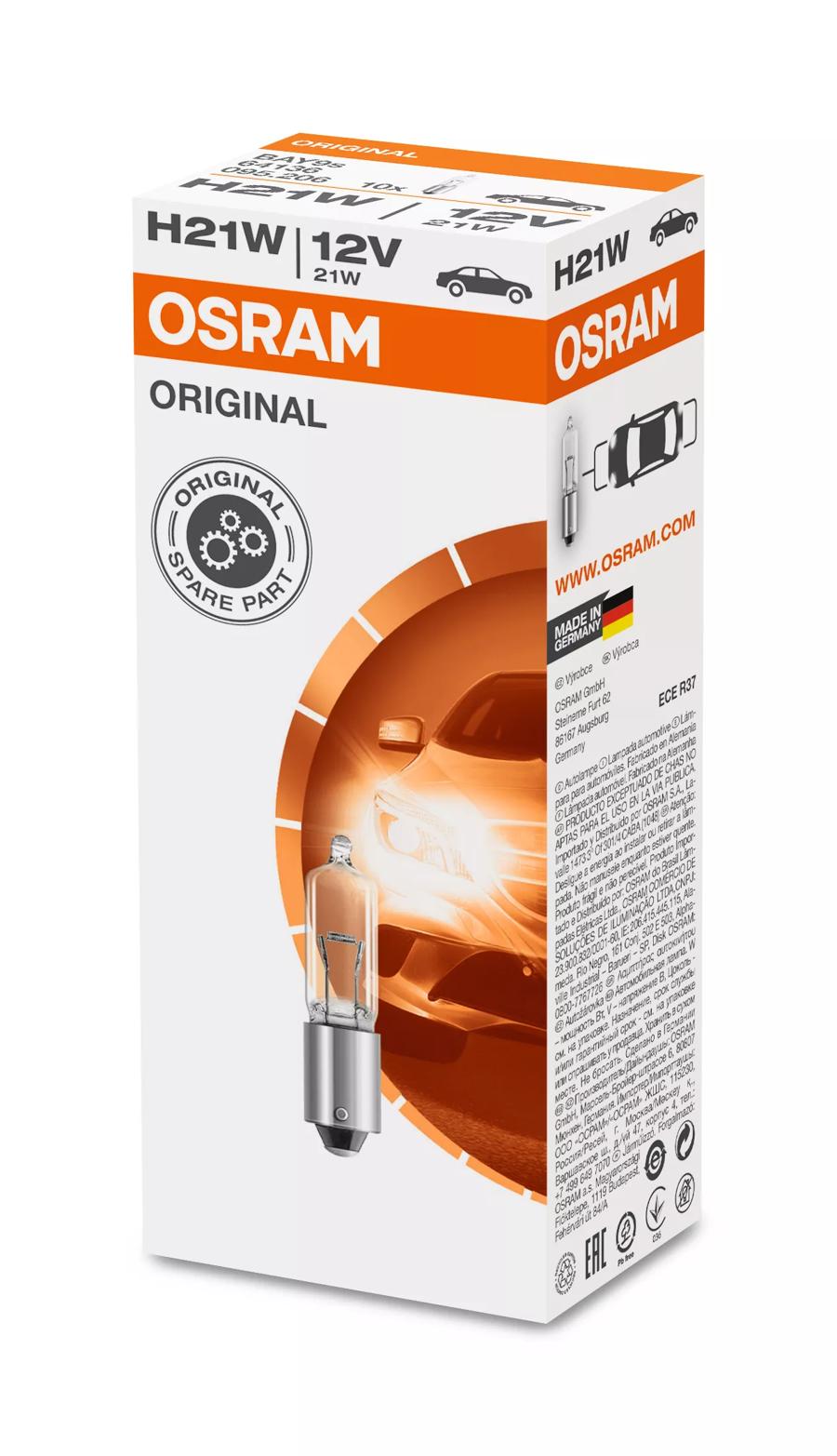 zzyページ Amazon.com: OSRAM 64136 H21W 12V BAY9s (3rd Brake Light Bulb